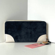 Load image into Gallery viewer, Juicy Couture Dreamy Long Wallet Licorice Crown Velour Crystals Large Black Slim