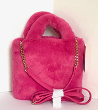 Load image into Gallery viewer, Juicy Couture Fluffy Mini Tote Crossbody Womens Pink Faux Fur Free Love