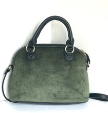 Load image into Gallery viewer, Juicy Couture Heritage Satchel Crossbody Womens Green Velour Bowler Dome Bag