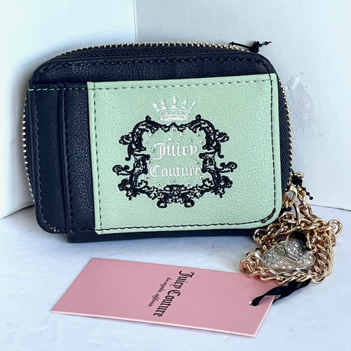 Juicy Couture Heritage Small Square Credit Card Wallet Green Limited Edition