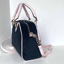 Load image into Gallery viewer, Juicy Couture Urban Heritage Bowler Bag Black Liquorice &amp; Petal Pink Crossbody