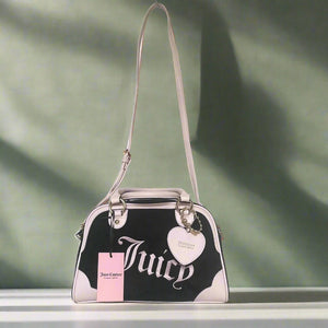 Juicy Couture Urban Heritage Bowler Bag Black Liquorice & Petal Pink Crossbody