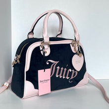 Load image into Gallery viewer, Juicy Couture Urban Heritage Bowler Bag Black Liquorice &amp; Petal Pink Crossbody