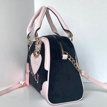 Load image into Gallery viewer, Juicy Couture Urban Heritage Bowler Bag Black Liquorice &amp; Petal Pink Crossbody