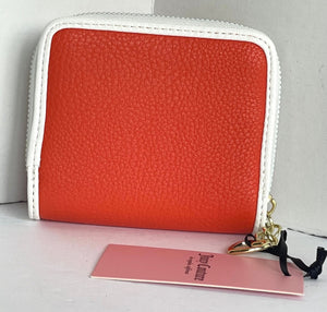 Juicy Couture Wallet Womens Small Orange ID Zip Snap Billfold Vegan Fashionista Sports