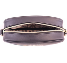 Load image into Gallery viewer, Juicy Couture Heritage Crossbody Small Black Camera Bag Top Zip Faux Leather