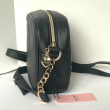 Load image into Gallery viewer, Juicy Couture Heritage Crossbody Small Black Camera Bag Top Zip Faux Leather