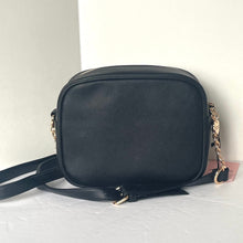 Load image into Gallery viewer, Juicy Couture Heritage Crossbody Small Black Camera Bag Top Zip Faux Leather