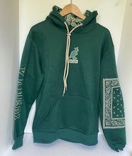 Load image into Gallery viewer, Kangol Hoodie Sweatshirt Mens Large Boxed Out Paisley Hoodie Forest Green