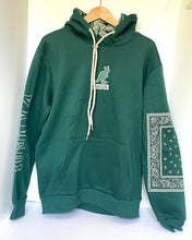 Load image into Gallery viewer, Kangol Hoodie Sweatshirt Mens Large Boxed Out Paisley Hoodie Forest Green