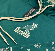 Load image into Gallery viewer, Kangol Hoodie Sweatshirt Mens Large Boxed Out Paisley Hoodie Forest Green