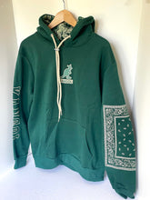 Load image into Gallery viewer, Kangol Hoodie Sweatshirt Mens Large Boxed Out Paisley Hoodie Forest Green