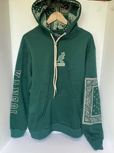 Load image into Gallery viewer, Kangol Hoodie Sweatshirt Mens Large Boxed Out Paisley Hoodie Forest Green