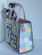 Load image into Gallery viewer, Karl Lagerfeld Crossbody Maybelle Satchel Pink Karl and Cat Top Handle Checker