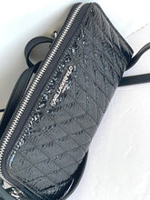 Load image into Gallery viewer, Karl Lagerfeld Crossbody Wallet Black Quilted Patent Zip Around Shoulder Bag