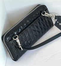 Load image into Gallery viewer, Karl Lagerfeld Crossbody Wallet Black Quilted Patent Zip Around Shoulder Bag