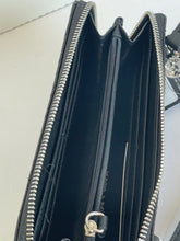 Load image into Gallery viewer, Karl Lagerfeld Crossbody Wallet Black Quilted Patent Zip Around Shoulder Bag