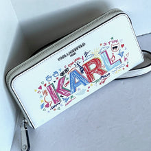 Load image into Gallery viewer, Karl Lagerfeld Crossbody Wallet White Graphic Doodle Logo Shoulder Bag