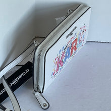 Load image into Gallery viewer, Karl Lagerfeld Crossbody Wallet White Graphic Doodle Logo Shoulder Bag