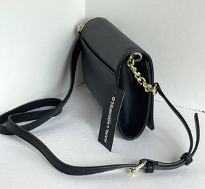 Karl Lagerfeld Crossbody Womens Black Clutch Ikons Cat Choupette Vegan Leather