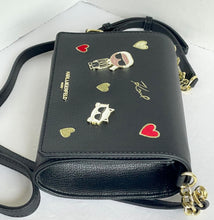 Load image into Gallery viewer, Karl Lagerfeld Crossbody Womens Black Clutch Ikons Cat Choupette Vegan Leather