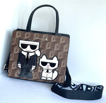 Load image into Gallery viewer, Karl Lagerfeld Crossbody Womens Brown Maybelle Satchel Choupette Mini Tote