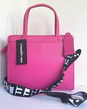 Load image into Gallery viewer, Karl Lagerfeld Maybelle Satchel Crossbody Pink Small Tote Guitar Strap 