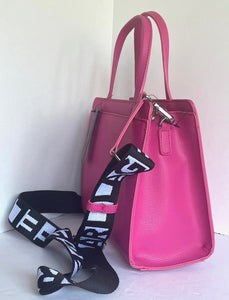 Karl Lagerfeld Maybelle Satchel Crossbody Pink Small Tote Guitar Strap 