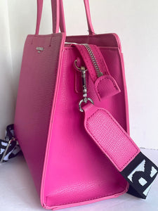 Karl Lagerfeld Maybelle Satchel Crossbody Pink Small Tote Guitar Strap 