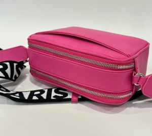 Karl Lagerfeld Maybelle Camera Bag Crossbody Pink  Double Zip Vegan Leather