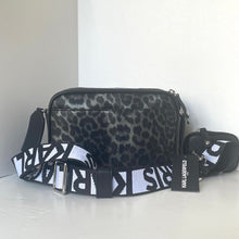 Load image into Gallery viewer, Leopard print bag with a patterned strap on a white background