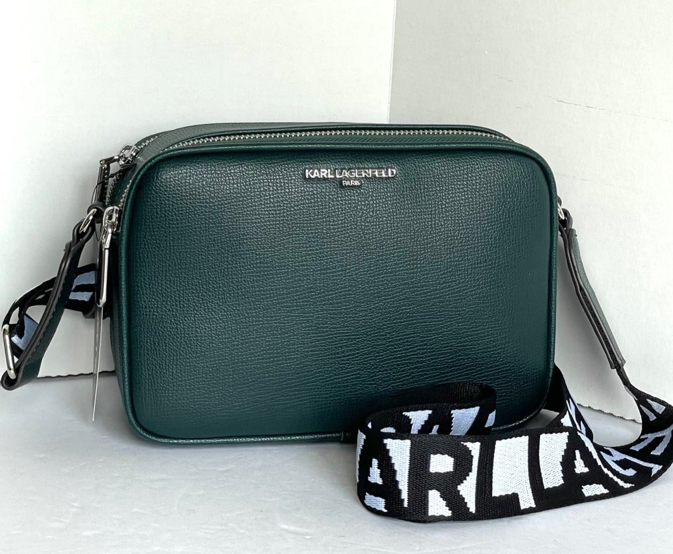 Karl Lagerfeld Paris Maybelle Camera, Black/Silver: Handbags