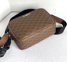Load image into Gallery viewer, Karl Lagerfeld Maybelle Crossbody Womens Brown Logo Camera Bag Double Zip