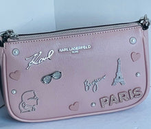 Load image into Gallery viewer, Karl Lagerfeld Maybelle Demi Cate Shoulder Bag Pink Pins Crystals Bling Paris