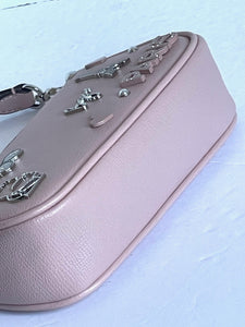 Karl Lagerfeld Maybelle Demi Cate Shoulder Bag Pink Pins Crystals Bling Paris