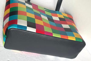 Karl Lagerfeld Maybelle Medium Tote Checkerboard Shoulder Bag Multicolor