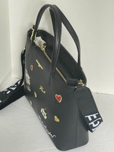 Load image into Gallery viewer, Karl Lagerfeld Maybelle Satchel Crossbody Medium Black IKONS Cat Heart Bag