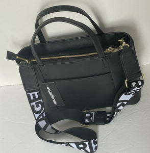 Karl Lagerfeld Maybelle Satchel Crossbody Medium Black IKONS Cat Heart Bag