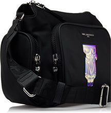 Load image into Gallery viewer, Karl Lagerfeld Naomi Crossbody Large Black Nylon Travel Messenger Shoulder Bag