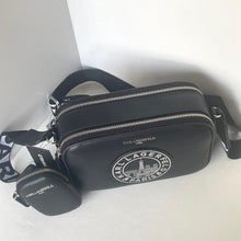 Load image into Gallery viewer, Karl Lagerfeld Paris Maybelle Camera Crossbody Bag Black Eiffel Coin Case