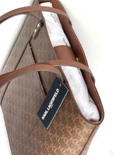 Load image into Gallery viewer, Karl Lagerfeld Paris Maybelle Tote Womens Brown Medium Shoulder Bag Vegan Leather