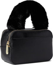 Load image into Gallery viewer, Karl Lagerfeld Simone Crossbody Black Faux Fur Top Handle Convertible Satchel