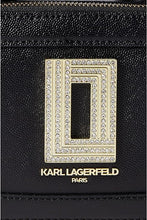 Load image into Gallery viewer, Karl Lagerfeld Simone Crossbody Black Faux Fur Top Handle Convertible Satchel