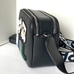 Karl Lagerfeld Maybelle Camera Bag Felt Ikons Black Crossbody Guitar Strap Coin