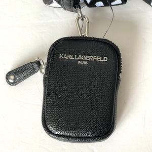 Karl Lagerfeld Maybelle Camera Bag Felt Ikons Black Crossbody Guitar Strap Coin