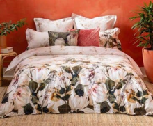 Load image into Gallery viewer, Kas Farlane King Duvet Cover Set 3 Piece Floral Embroidered Off White Cotton