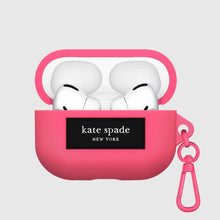 Load image into Gallery viewer, Kate Spade Airpods Pro 1 &amp; 2 GEN Case Silicone Pom Pom Pink Keychain Clip