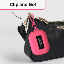 Load image into Gallery viewer, Kate Spade Airpods Pro 1 &amp; 2 GEN Case Silicone Pom Pom Pink Keychain Clip