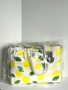 Kate Spade All Day Large Tote Lemon Toss Leather Detachable Wristlet Shoulder Bag