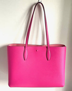 Kate Spade All Day Large Tote PInk Leather Interior Detachable Floral Wristlet